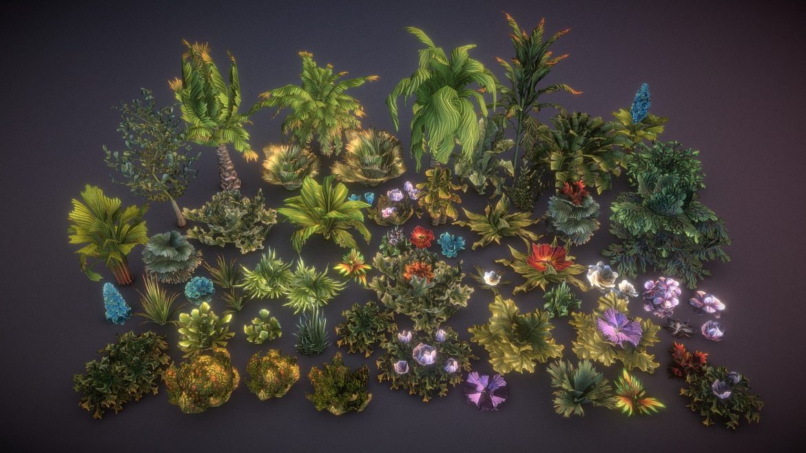 fantasy plants 4 3d model