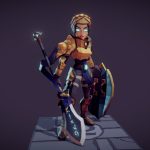 female warrior heavy armor 3d model