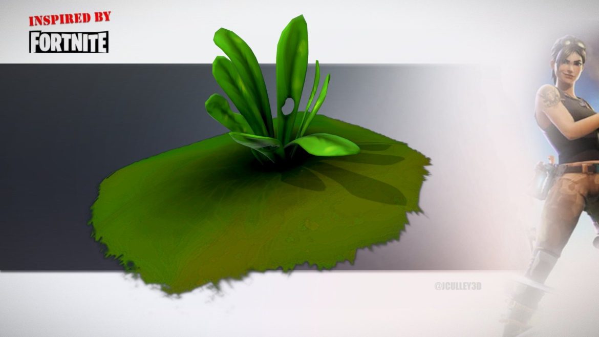 Fortnite Style Plant 3d Model - Stylized Fortnite style plant 3D model with hand-painted textures, ready for game environments.