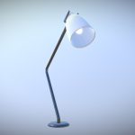 Game Ready Table Lamp Steel low-poly