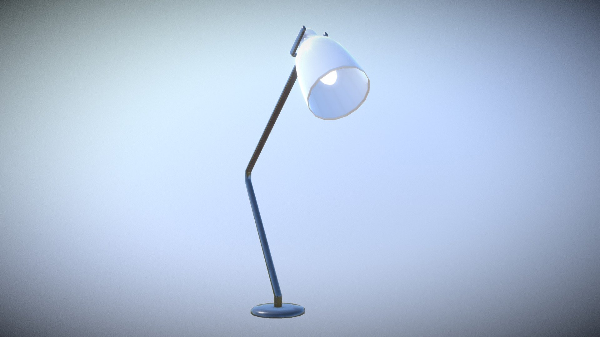 Game Ready Table Lamp Steel low-poly