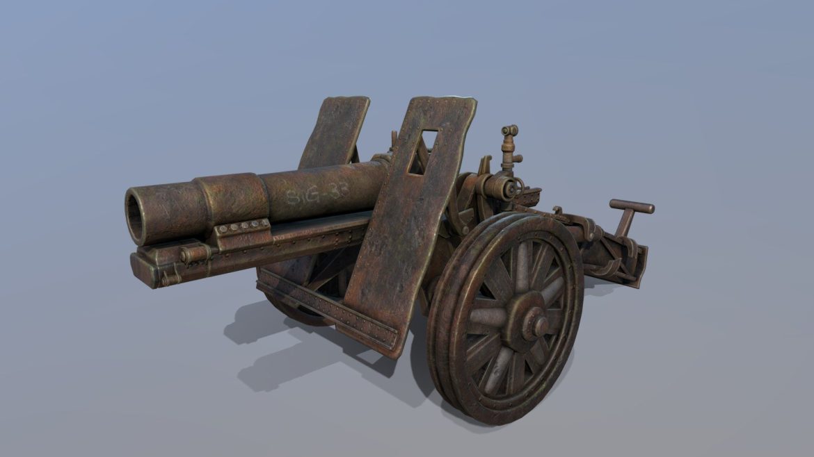 german artillery 15cm sig 33 3d model