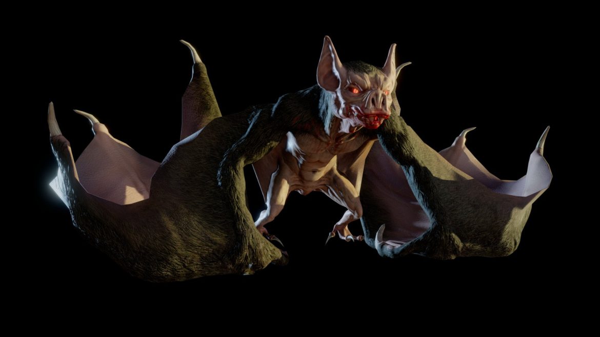 giant bat animations 3d model