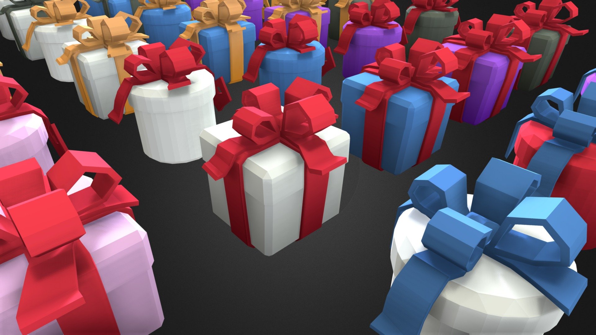 3D model Low poly - Cute Gift Box VR / AR / low-poly