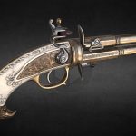 “Golden Eagle” Triple-Barreled Flintlock Pistol
