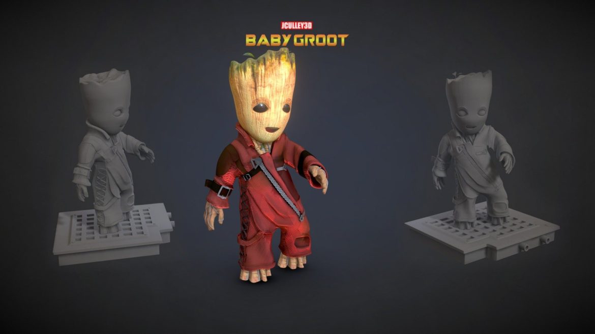 guardians of the galaxy baby groot 3d model