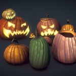 halloween pumpkins 3d model