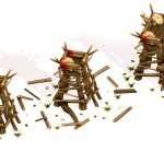 Handpaint Cartoon Wooden Building Bastion model