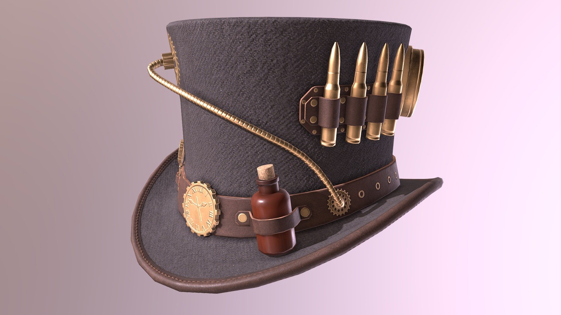 HAT – Steampunk Top Hat – PBR Game Ready