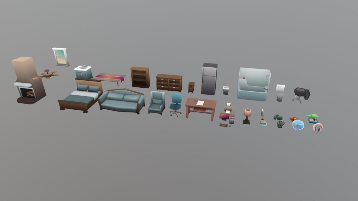 household props collection 3d model