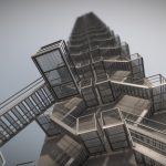 Industrial Staircase Low-Poly (Galvanized)