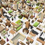 isometric home office furniture fitness pack 3d model