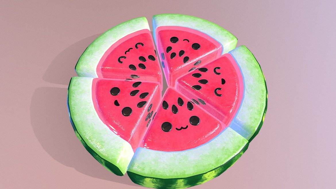 jiggly watermelon jello 3d model