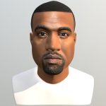 kanye west bust for full color 3d printing 3d model