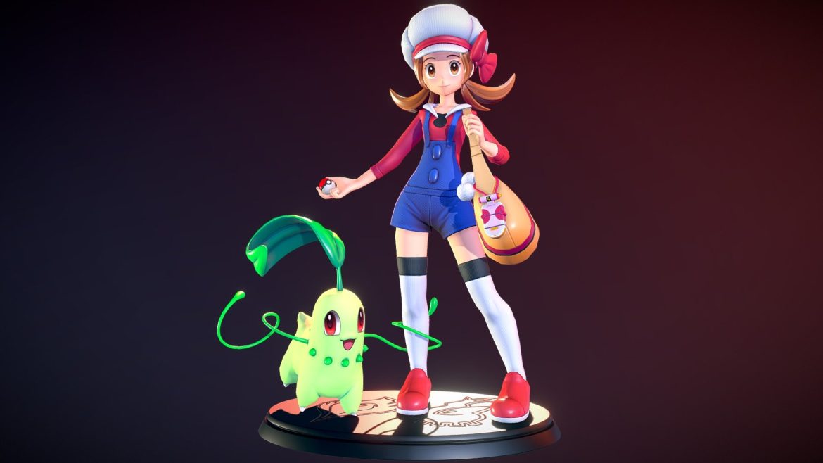 kotone amp chikorita 3d model