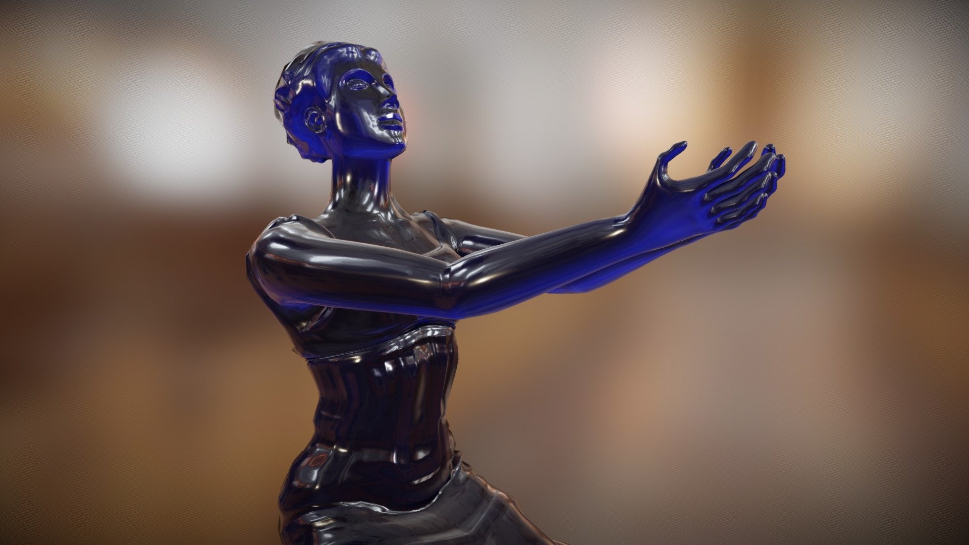 Kyanite statue of a priestess