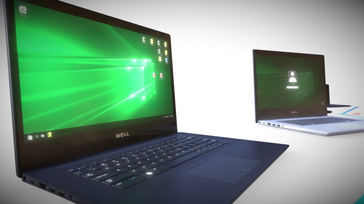 laptop 14 game ready pbr lods 3d model