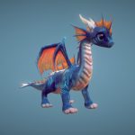 little dragons sea realistic 3d model
