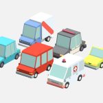 low poly cars pack 3d model