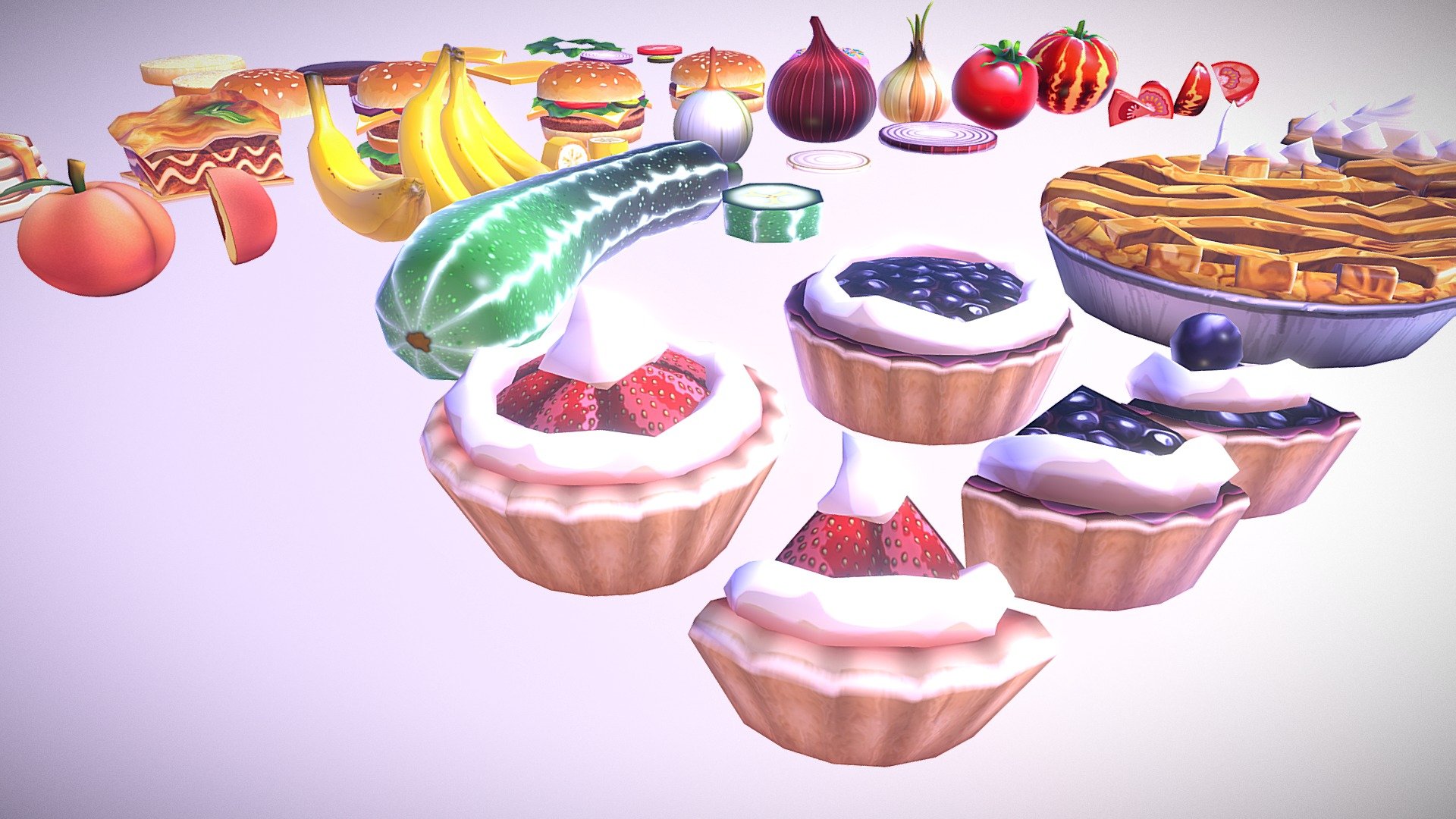LOW POLY – Cartoon Food Pack