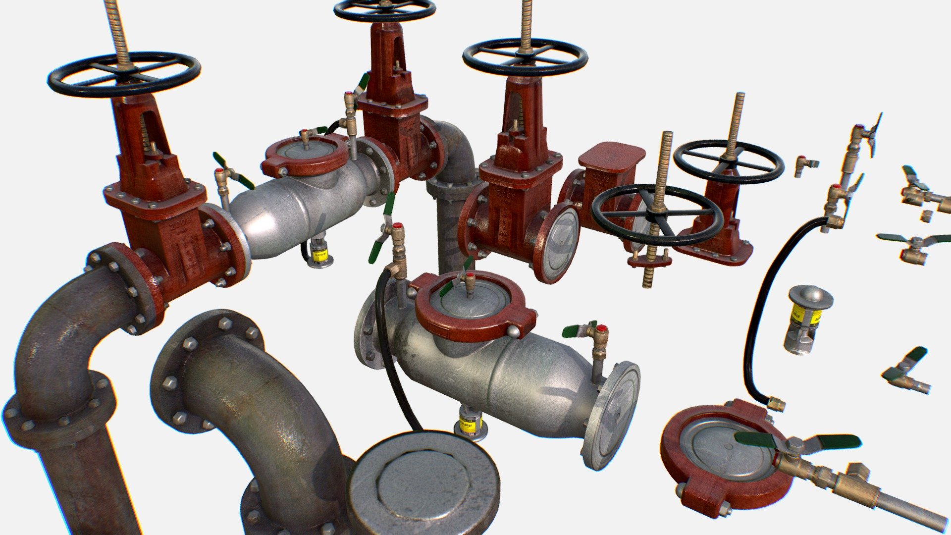 Low Poly Game Backflow Water Pipe Constructor