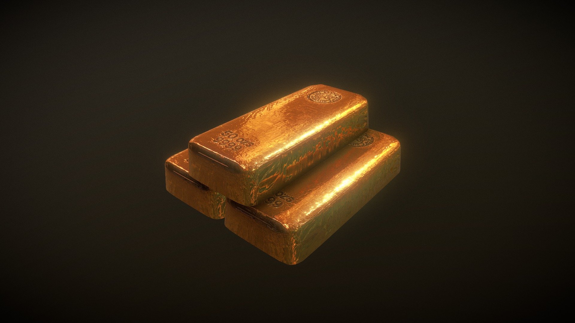 Low Poly Gold Bars