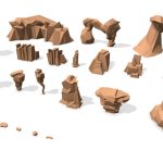 low poly landscape set 3d model