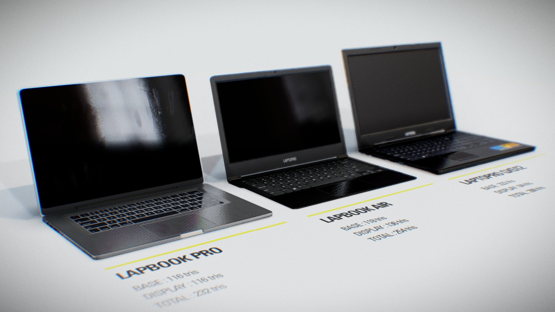 Low poly laptops (generic) | store pack