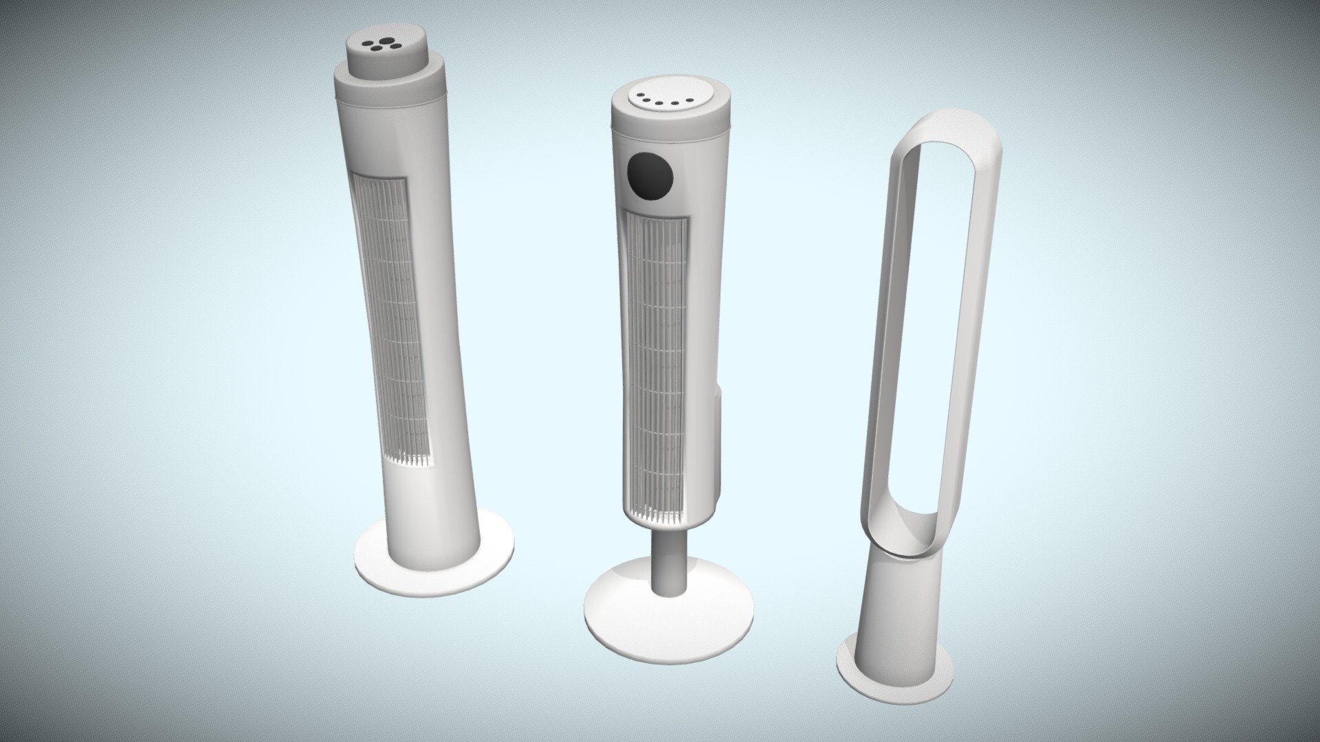 Low Poly Modern Tower Fans