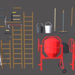 low poly tools pack 3d model