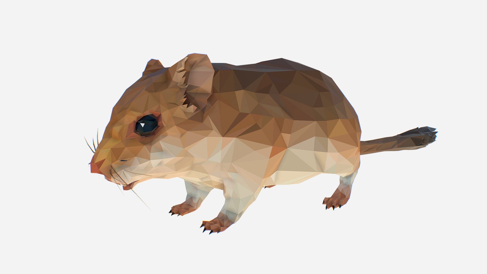Low Polygon Art Sand Mouse Rodent