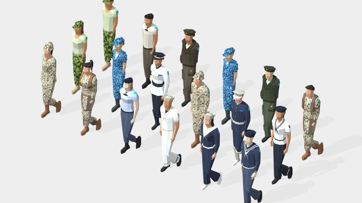 lowpoly army pack 3d model