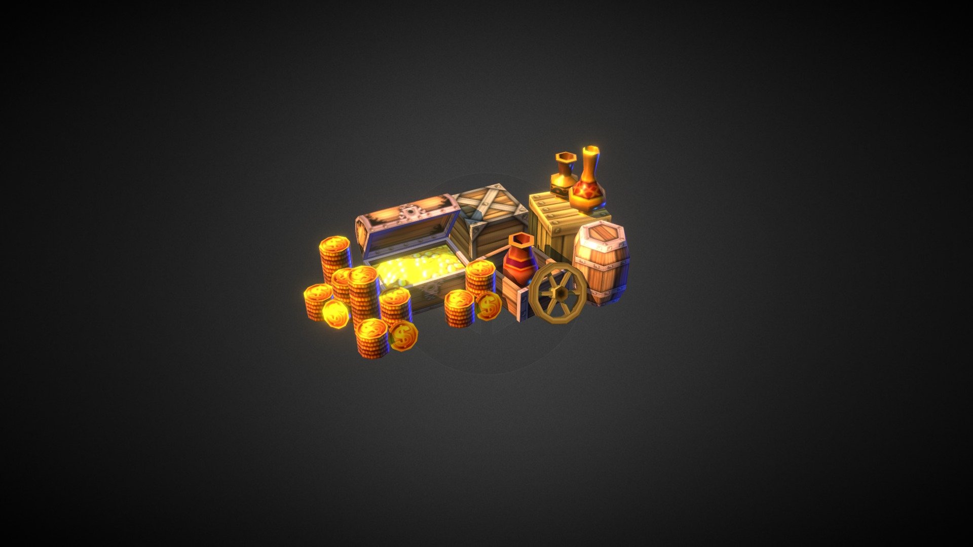 Lowpoly Boxes & Money