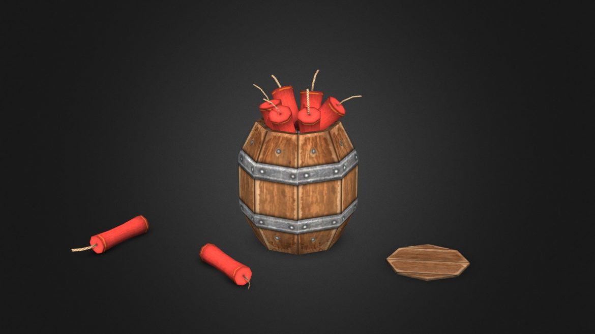 lowpoly dynamites 3d model