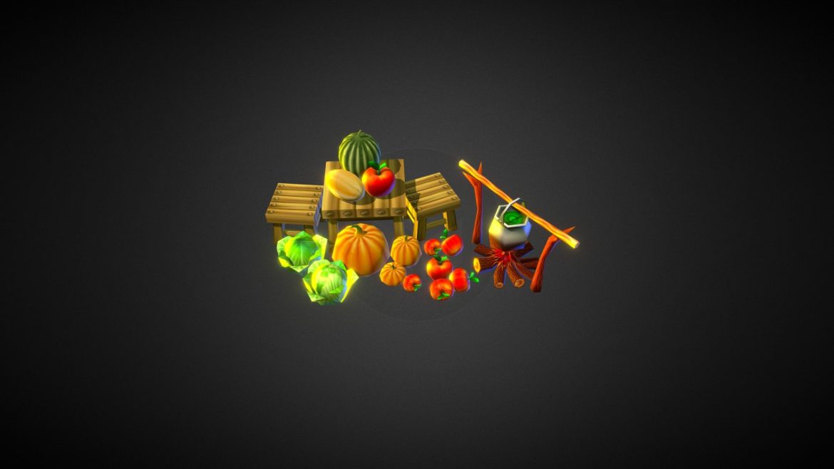 lowpoly food 3d model