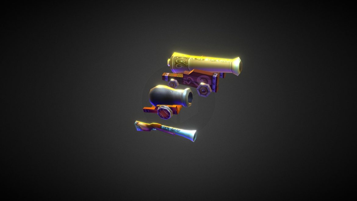 lowpoly guns 3d model