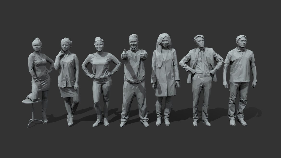 lowpoly people casual pack vol22 3d model