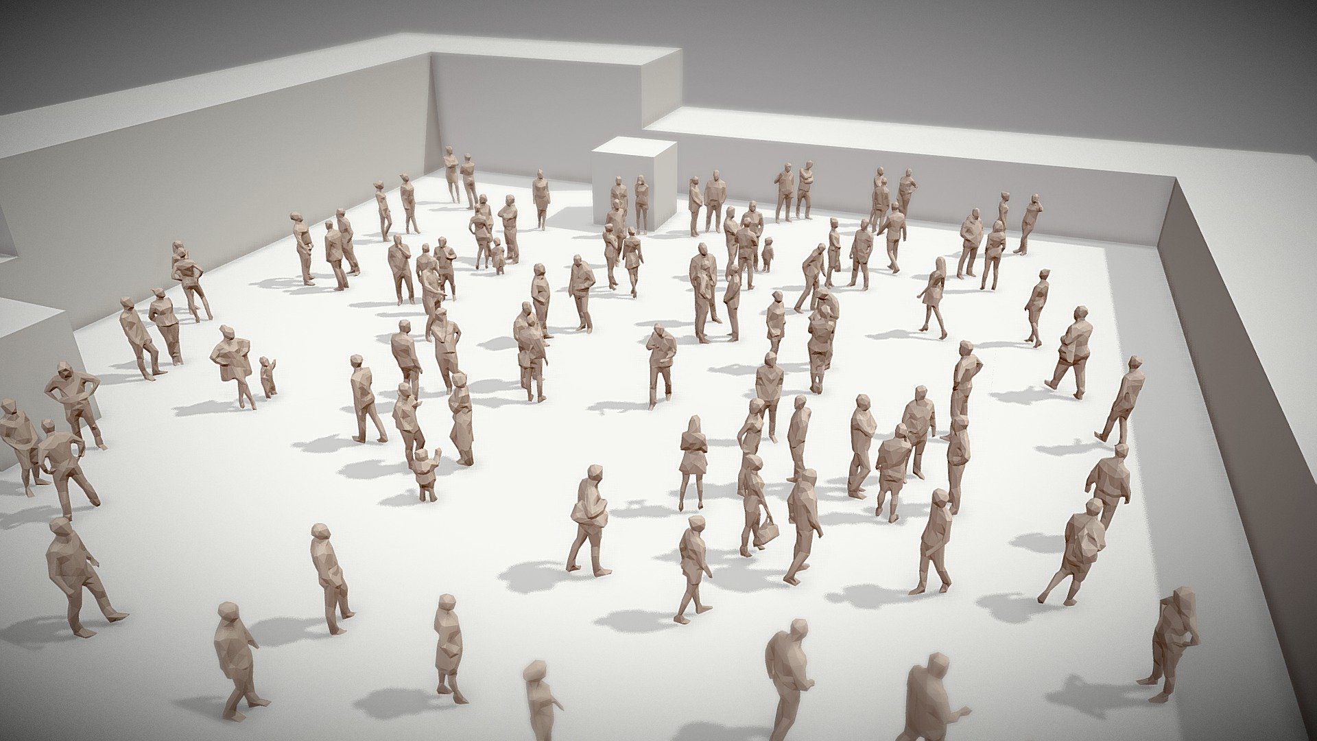 Lowpoly People Crowd
