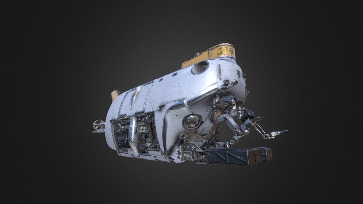 manned research submersible pbr texture 3d model