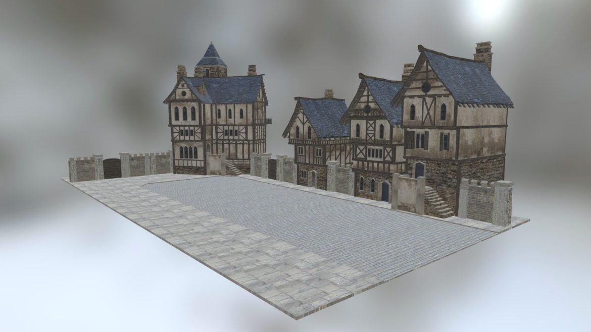 medieval street 3d model