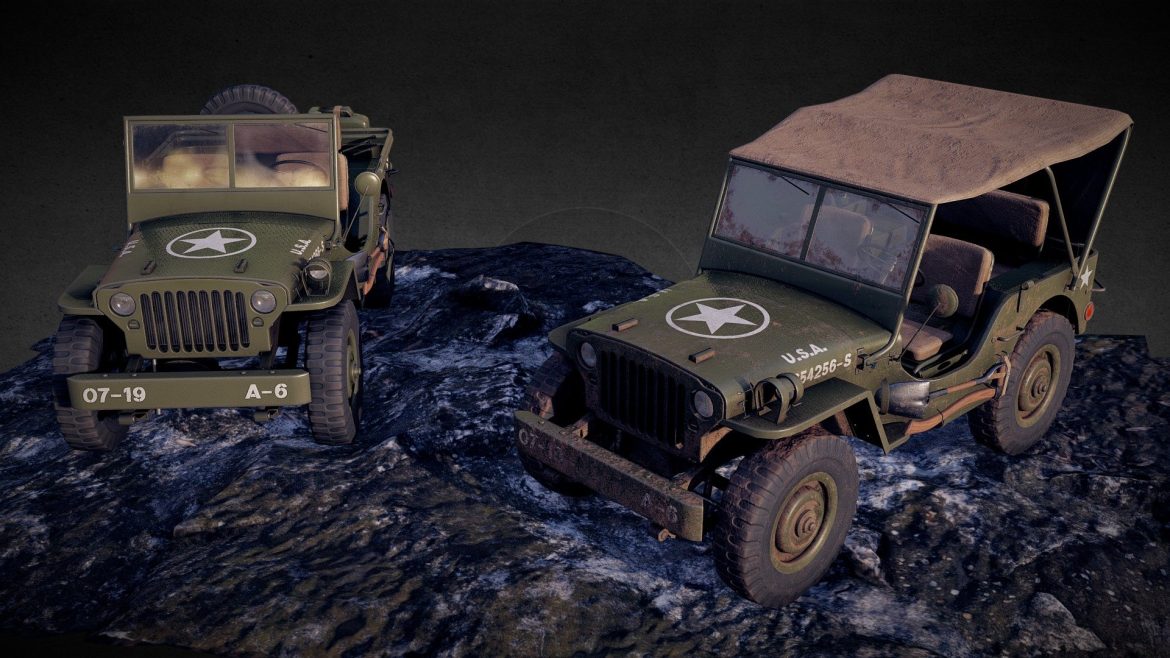 military jeep 3d model