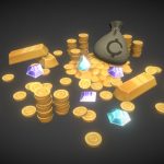 money pack hand painted props 3d model