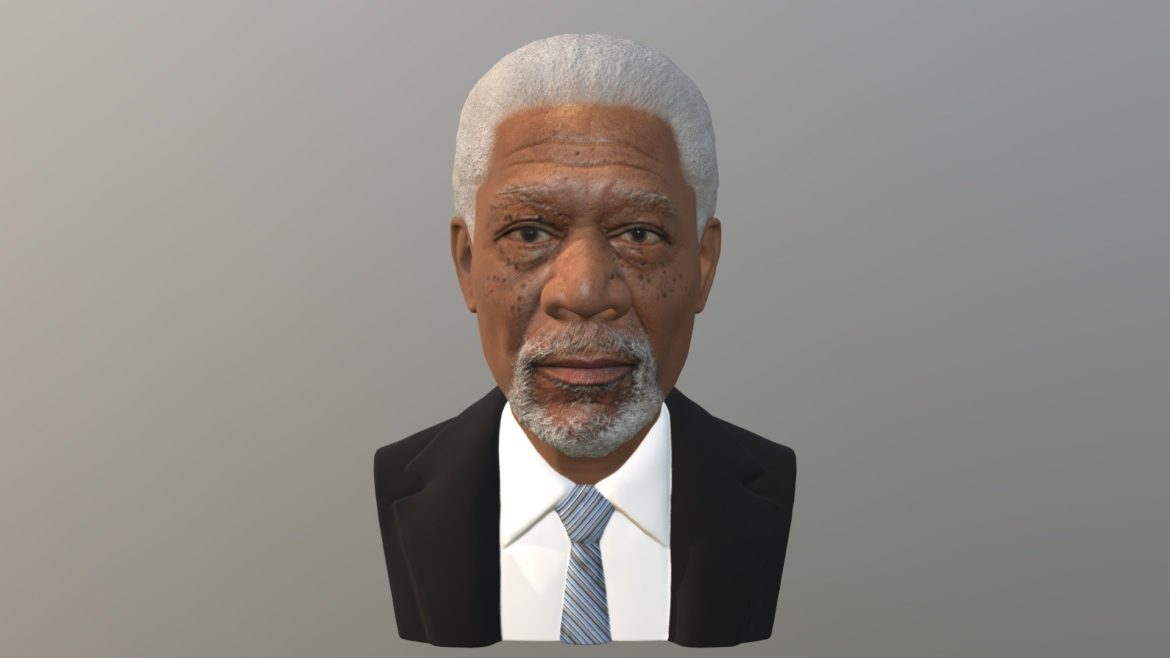morgan freeman bust for full color 3d printing 3d model