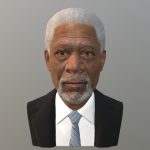 Morgan Freeman bust for full color 3D printing