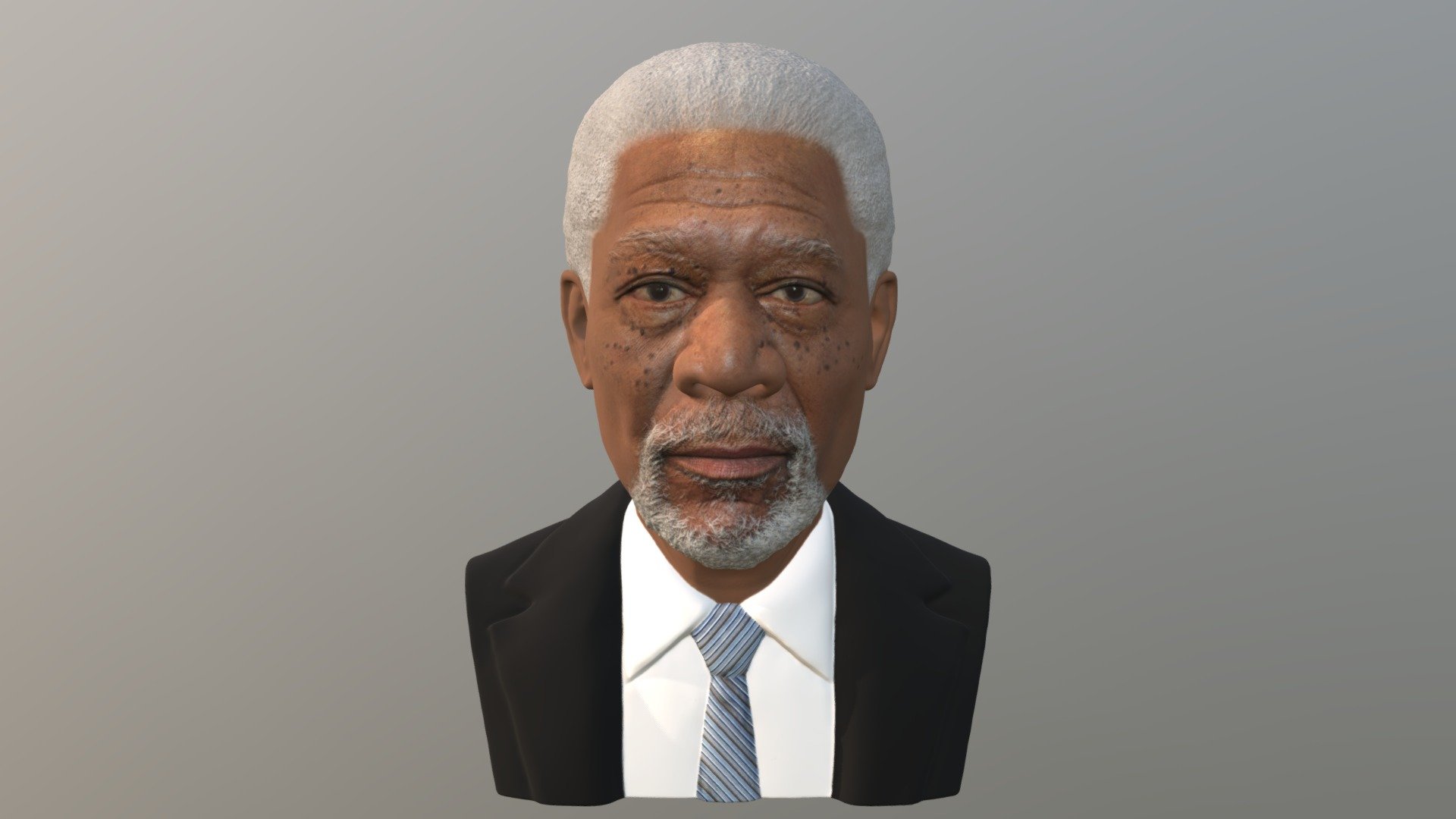 Morgan Freeman bust for full color 3D printing