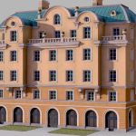 neoclassic hotel 3d model