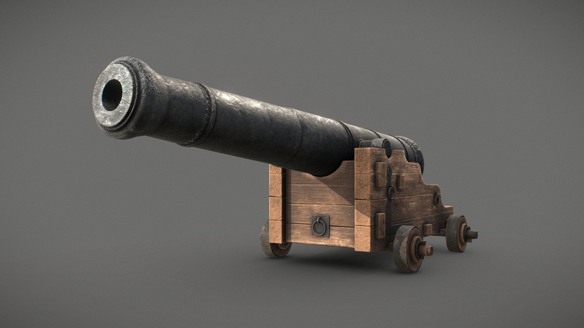 Old Naval Cannon – Low Poly