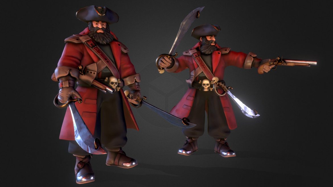 pirate captain 3d model