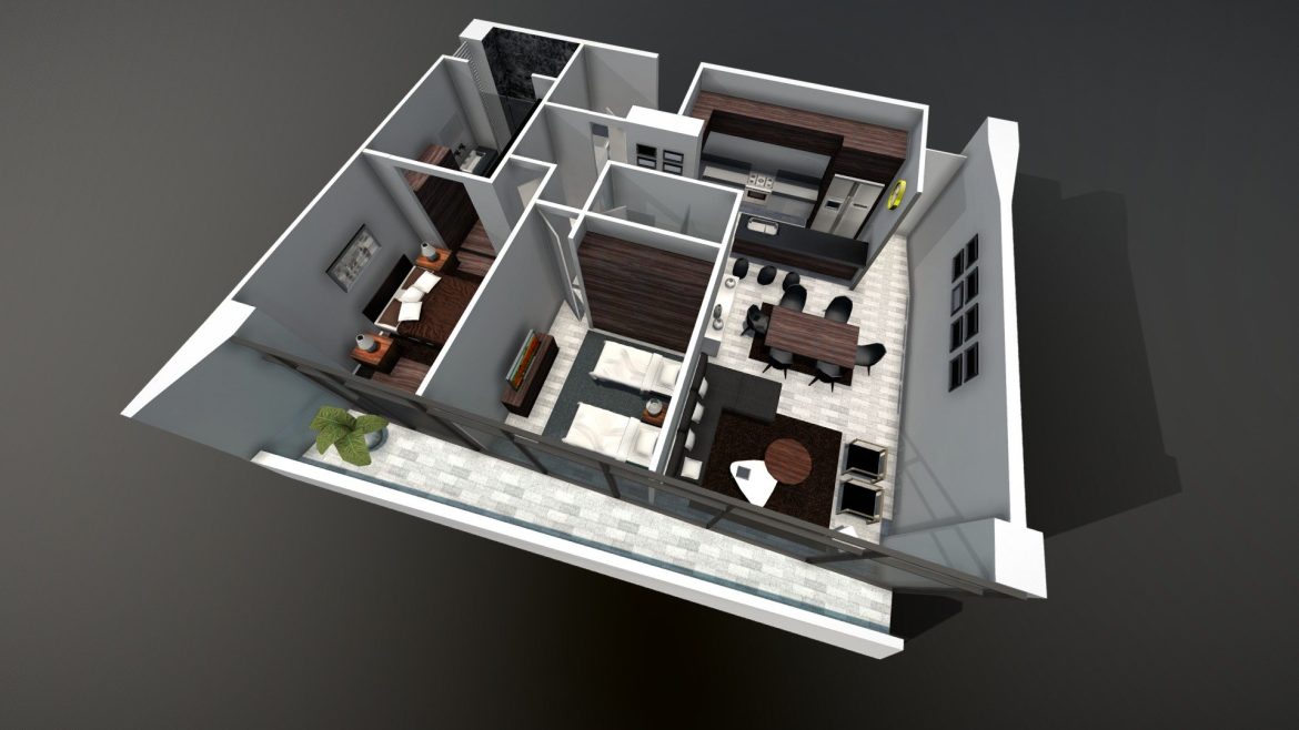 plan floor architecture archiviz 3d model