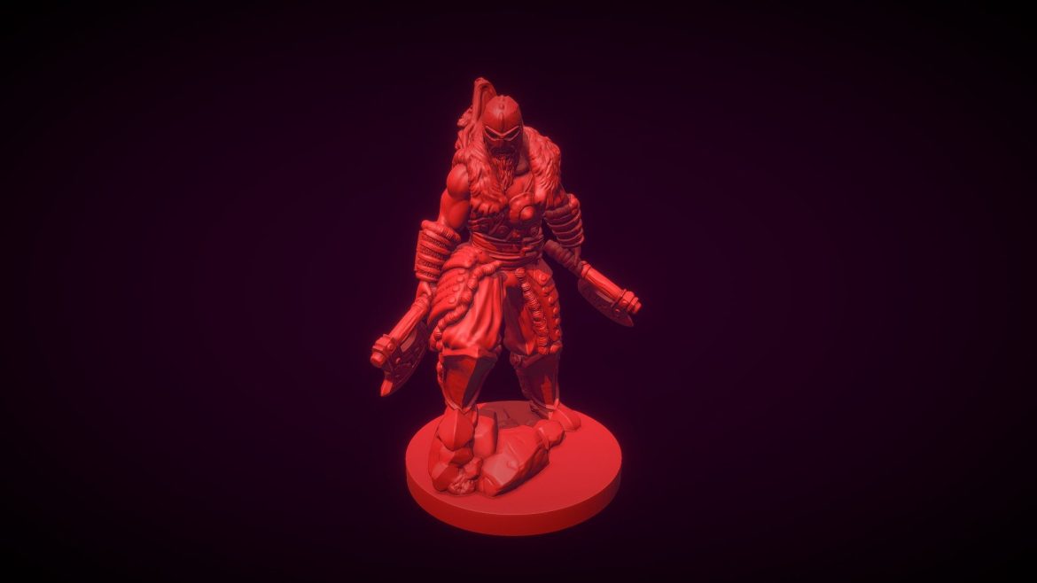 printable nordic warrior miniature 3d model